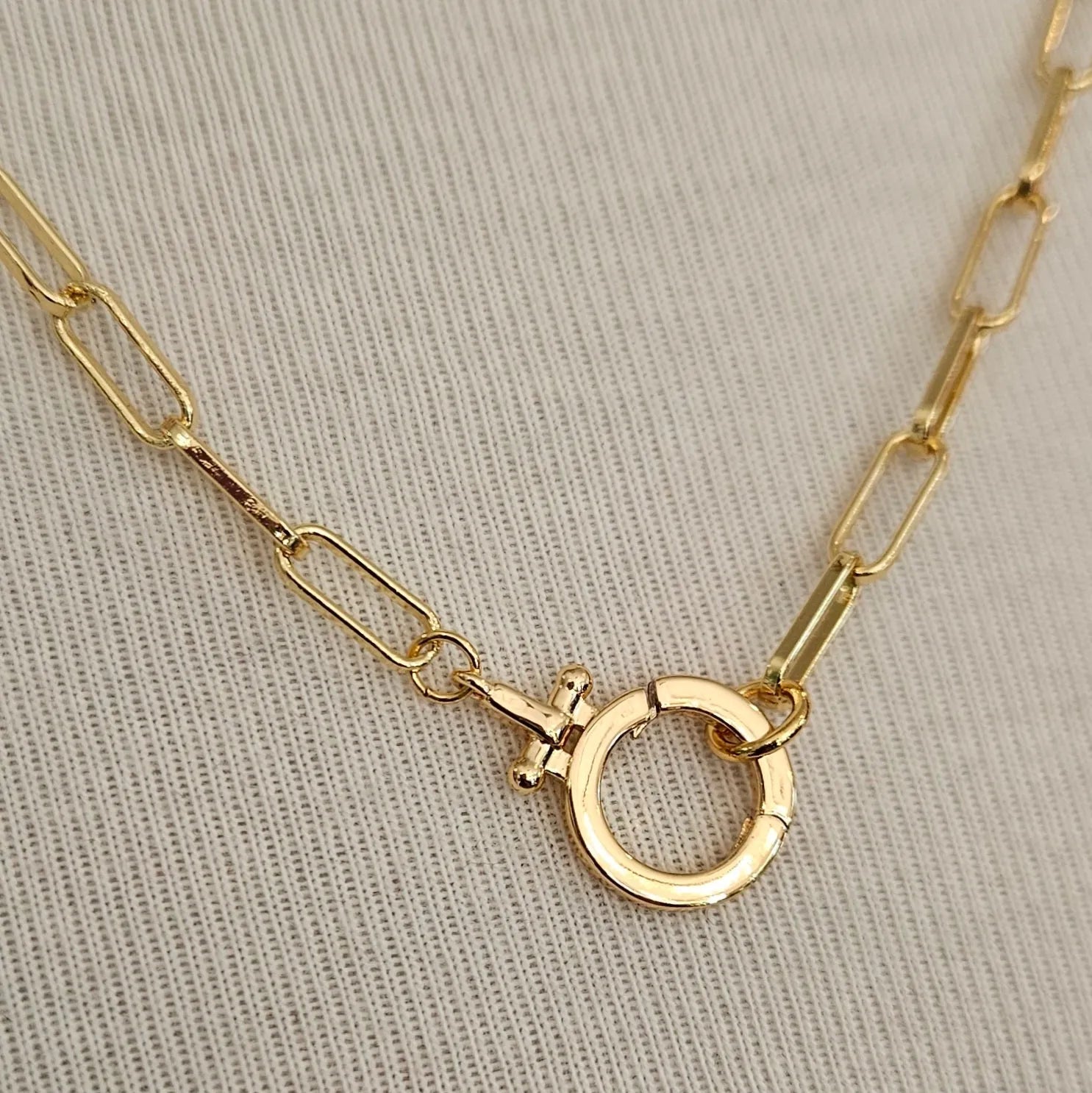 Shop Luxe Clasp Charm Necklace-Necklaces at Ruby Joy Boutique, a Women's Clothing Store in Pickerington, Ohio