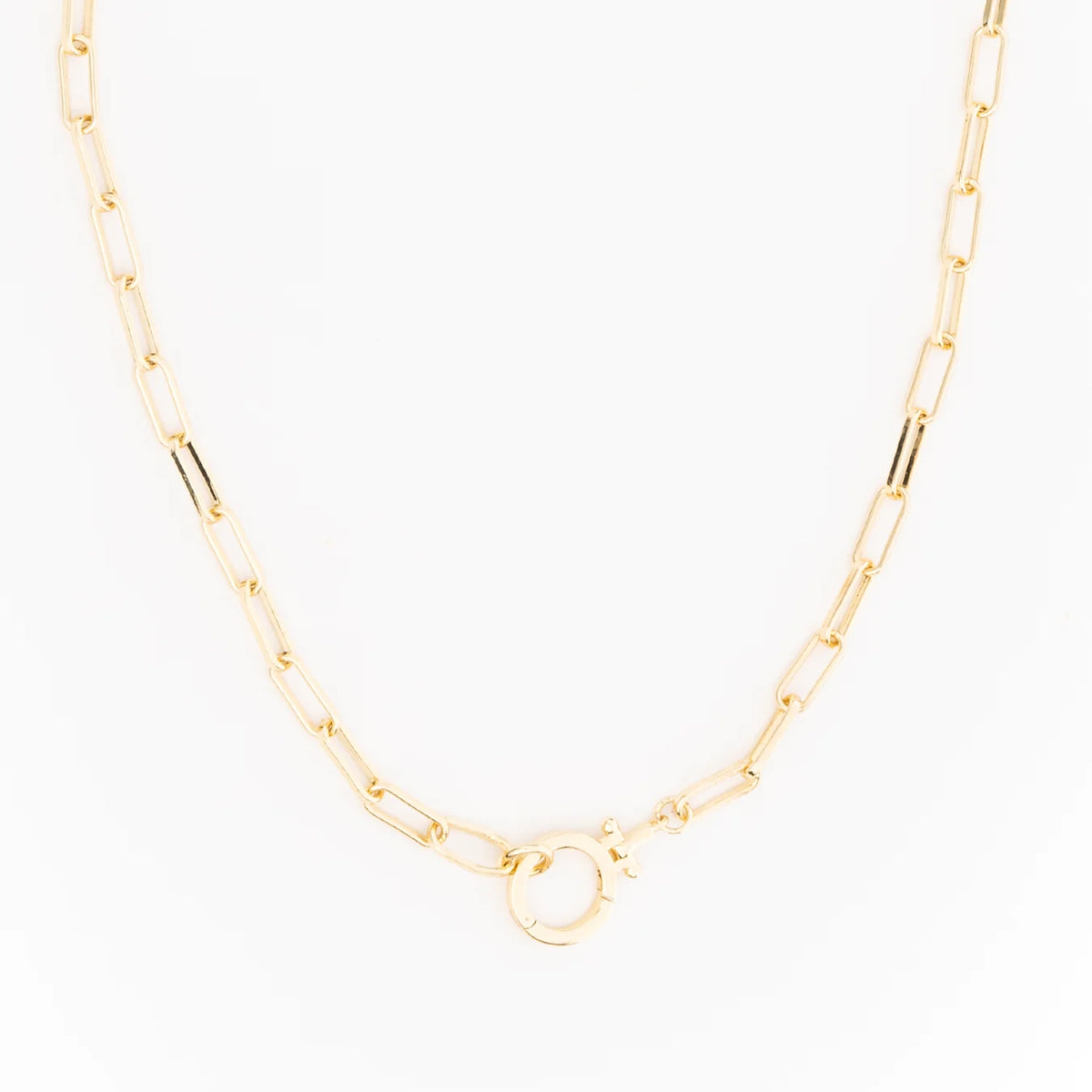 Shop Luxe Clasp Charm Necklace- at Ruby Joy Boutique, a Women's Clothing Store in Pickerington, Ohio