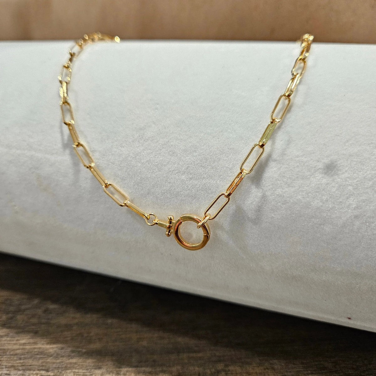 Shop Luxe Clasp Charm Necklace- at Ruby Joy Boutique, a Women's Clothing Store in Pickerington, Ohio