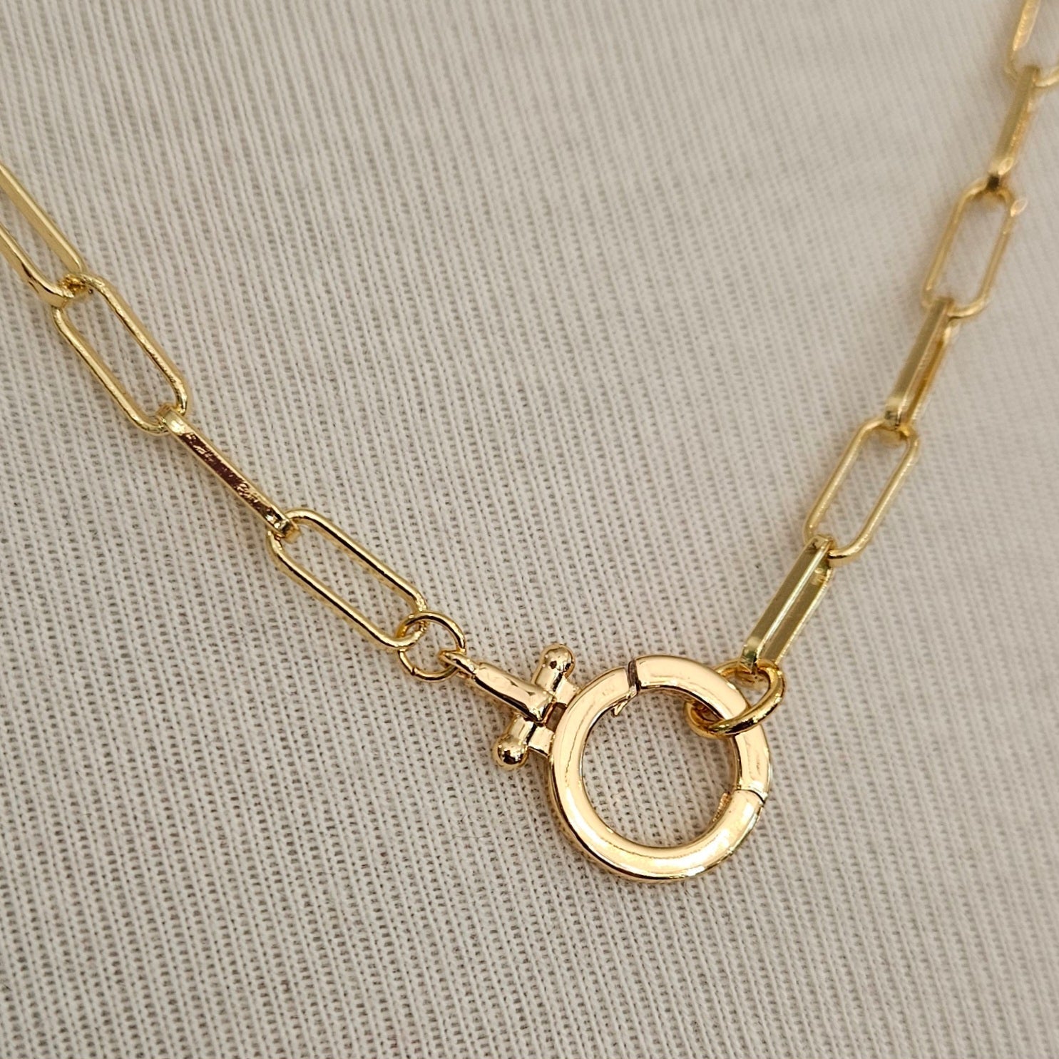 Shop Luxe Clasp Charm Necklace-Necklaces at Ruby Joy Boutique, a Women's Clothing Store in Pickerington, Ohio