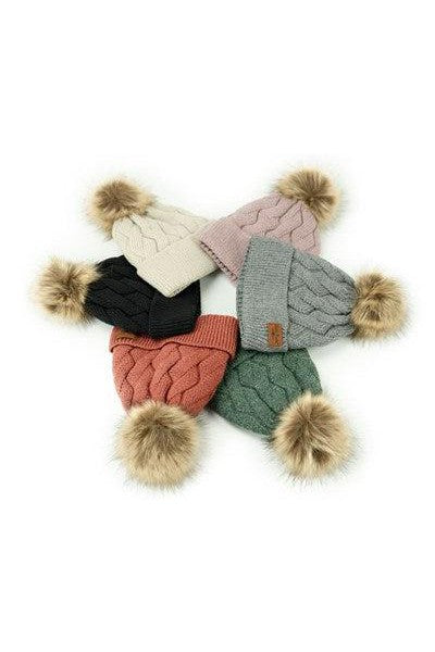 Shop Mainstays Collection Pom Hat-Winter Hat at Ruby Joy Boutique, a Women's Clothing Store in Pickerington, Ohio