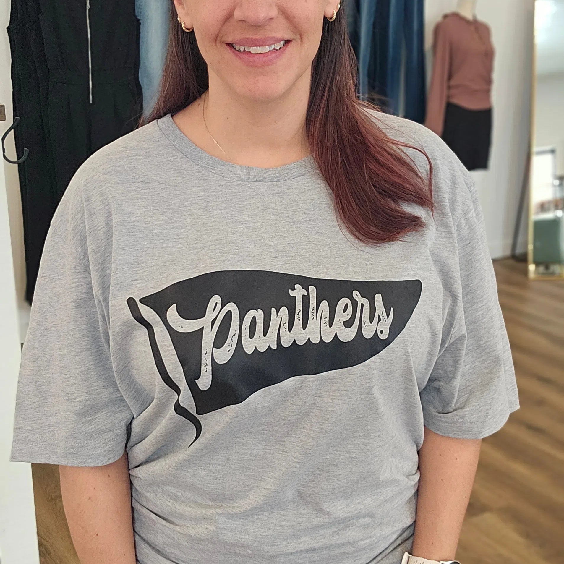 Shop Mascot Pennant Graphic - Panthers-Small at Ruby Joy Boutique, a Women's Clothing Store in Pickerington, Ohio