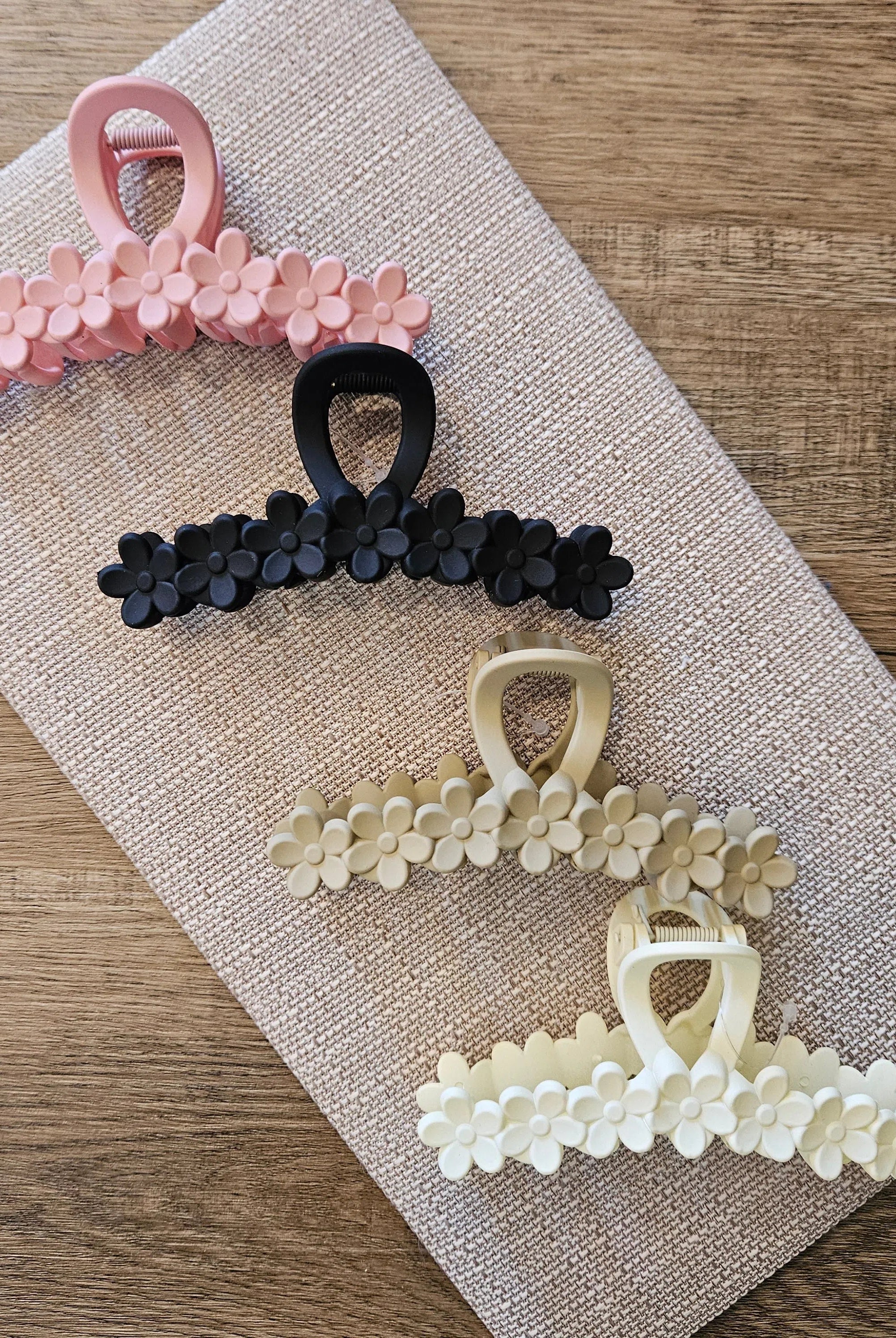 Shop Matte Flower Claw Clip-Hair Claws & Clips at Ruby Joy Boutique, a Women's Clothing Store in Pickerington, Ohio