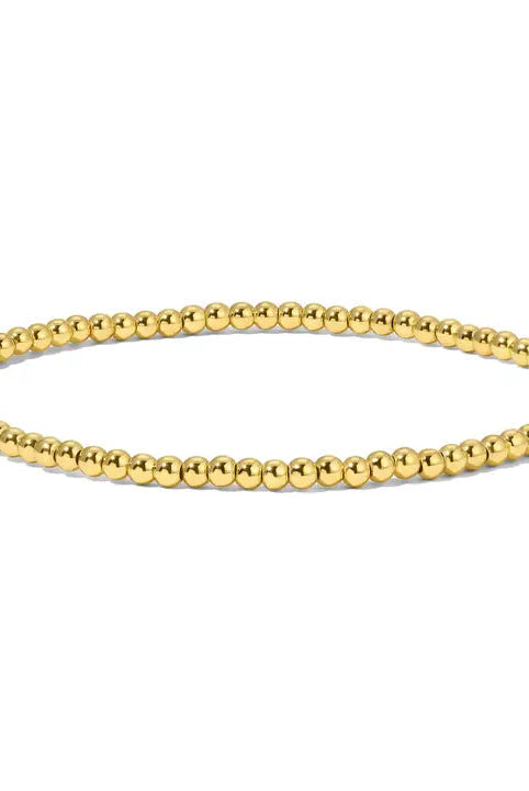 Shop Fashion Fortune Stretch Bracelets | Silver and Gold Mix-3mm Round Gold Beads at Ruby Joy Boutique, a Women's Clothing Store in Pickerington, Ohio