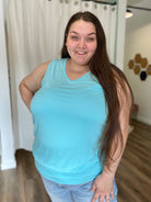 Shop Michele Banded Bottom Tank-Tank Top at Ruby Joy Boutique, a Women's Clothing Store in Pickerington, Ohio