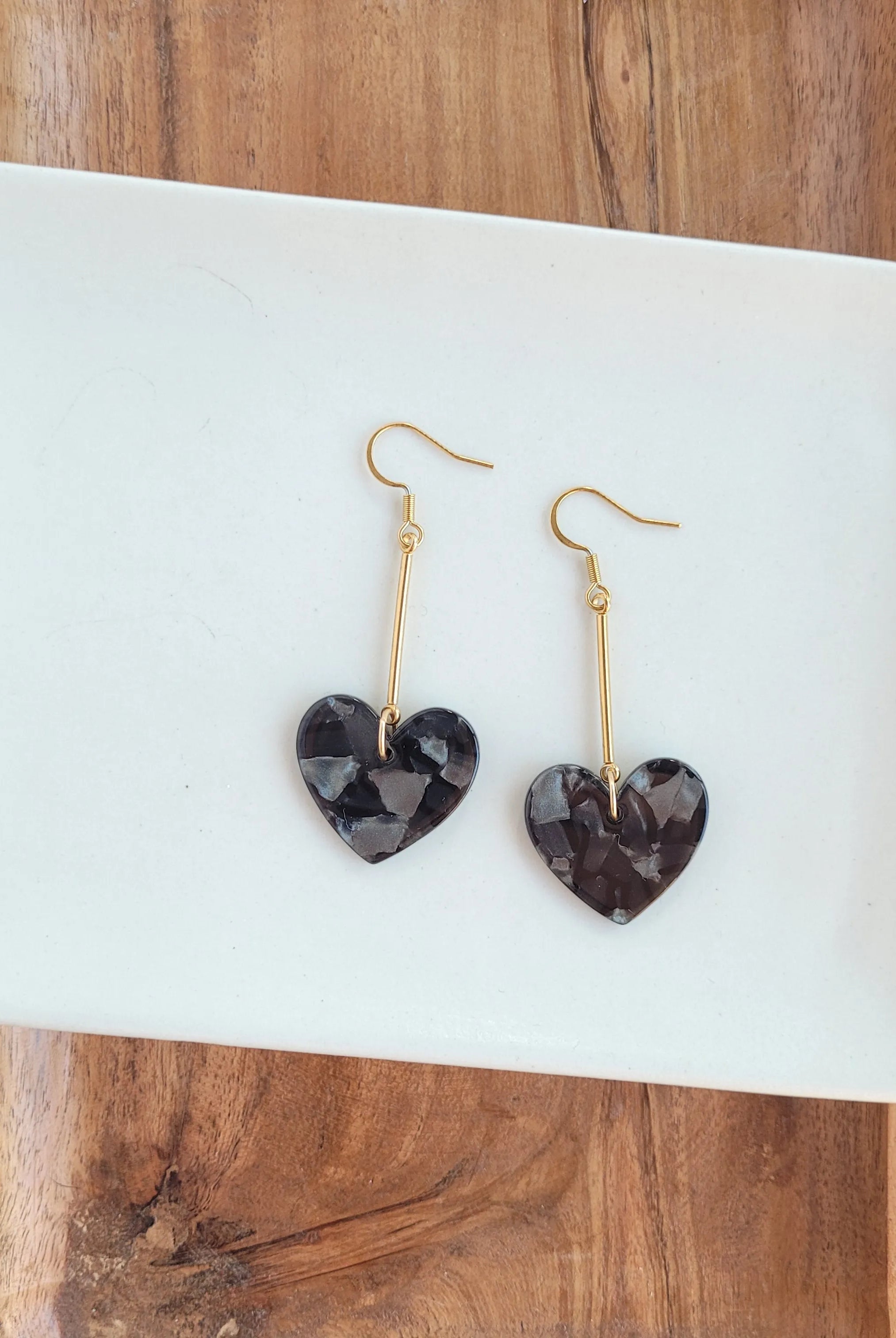 Shop Mina Heart Earrings - Black- at Ruby Joy Boutique, a Women's Clothing Store in Pickerington, Ohio