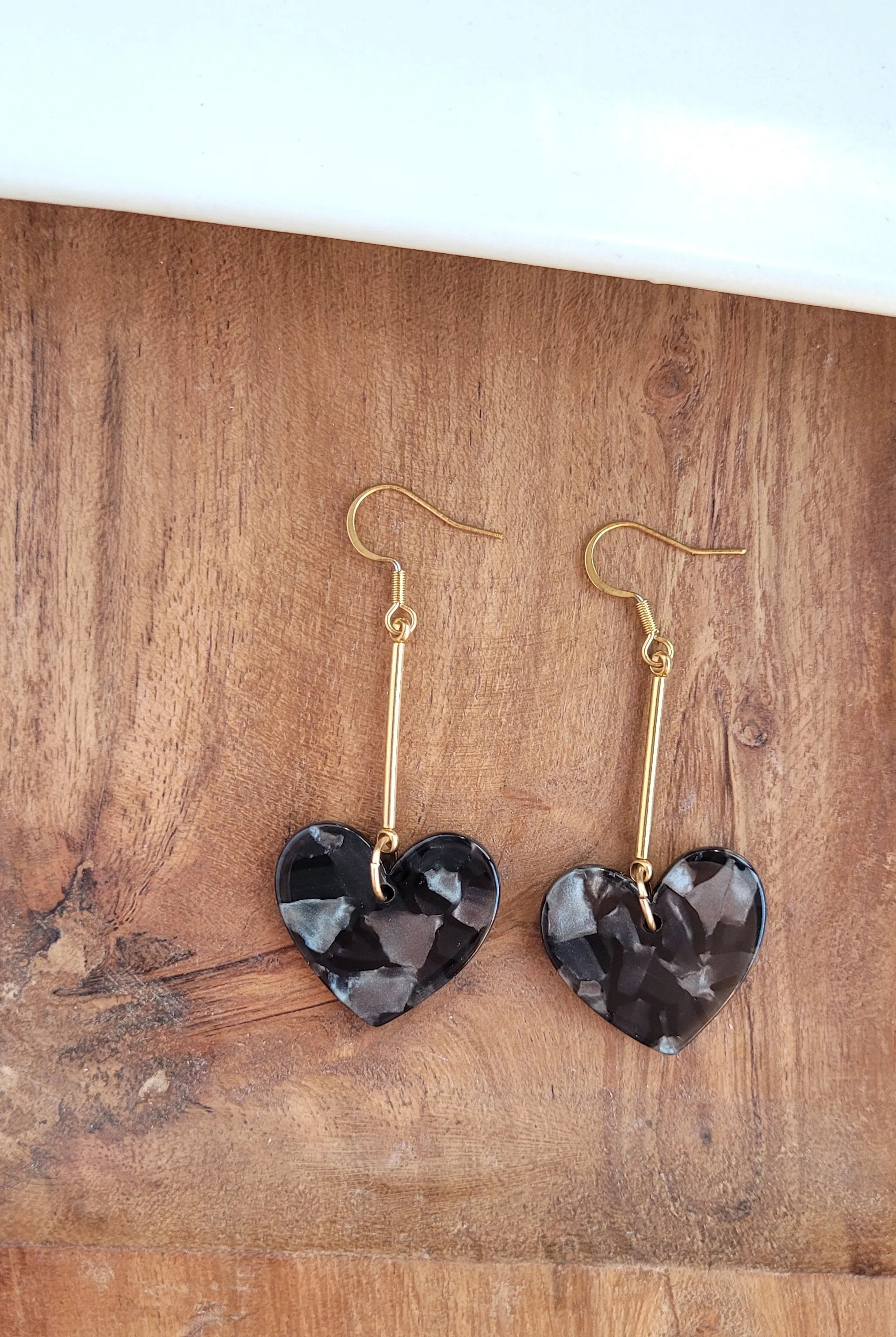 Shop Mina Heart Earrings - Black- at Ruby Joy Boutique, a Women's Clothing Store in Pickerington, Ohio