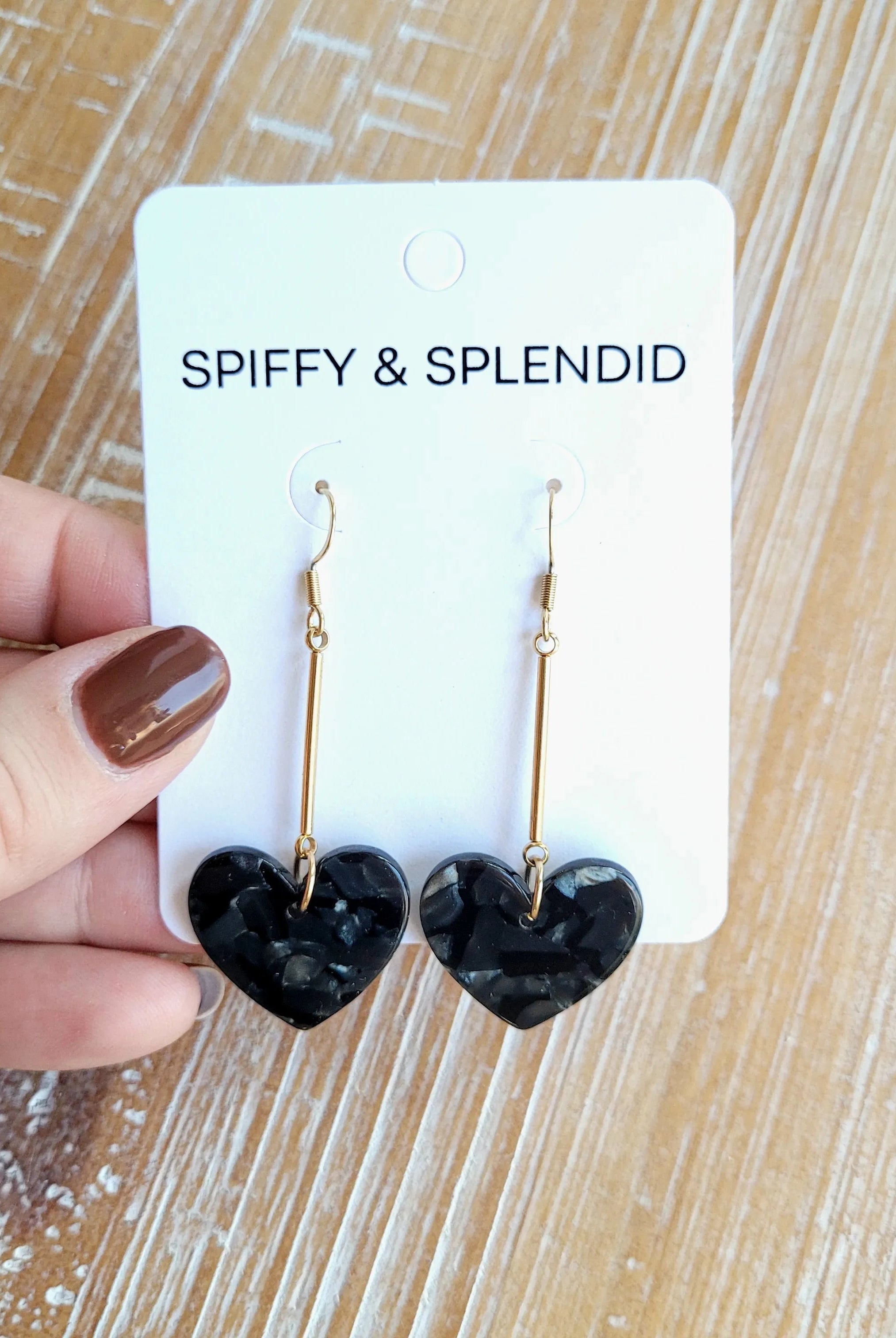 Shop Mina Heart Earrings - Black- at Ruby Joy Boutique, a Women's Clothing Store in Pickerington, Ohio