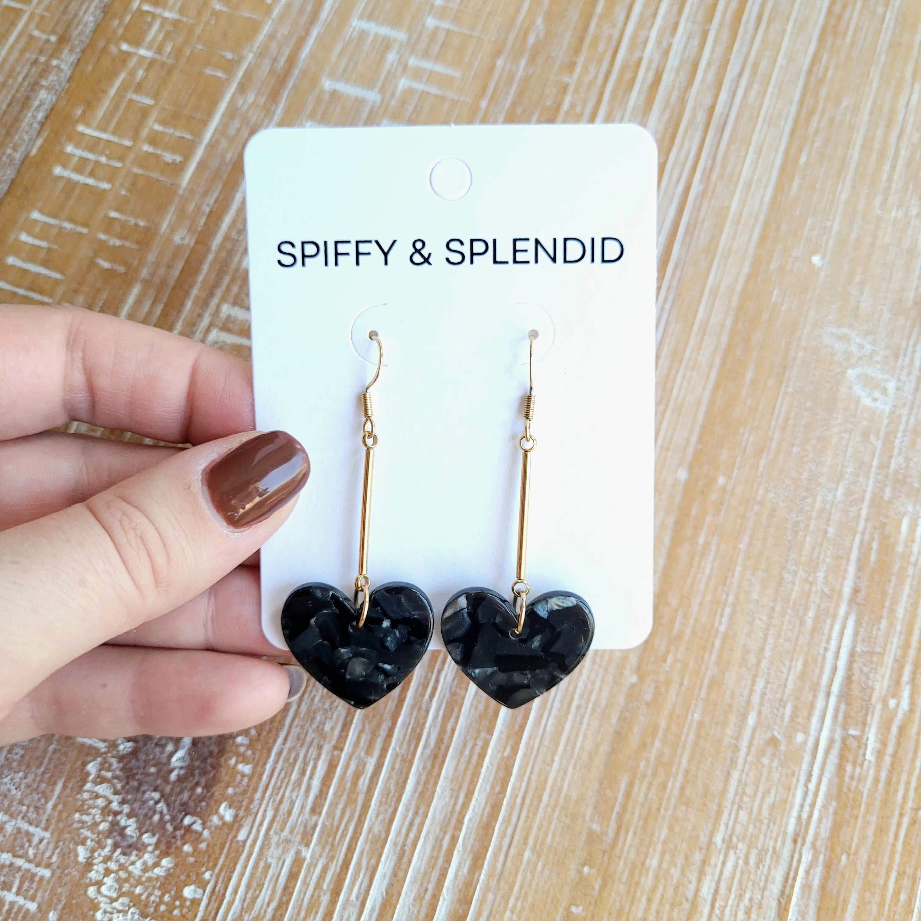 Shop Mina Heart Earrings - Black- at Ruby Joy Boutique, a Women's Clothing Store in Pickerington, Ohio