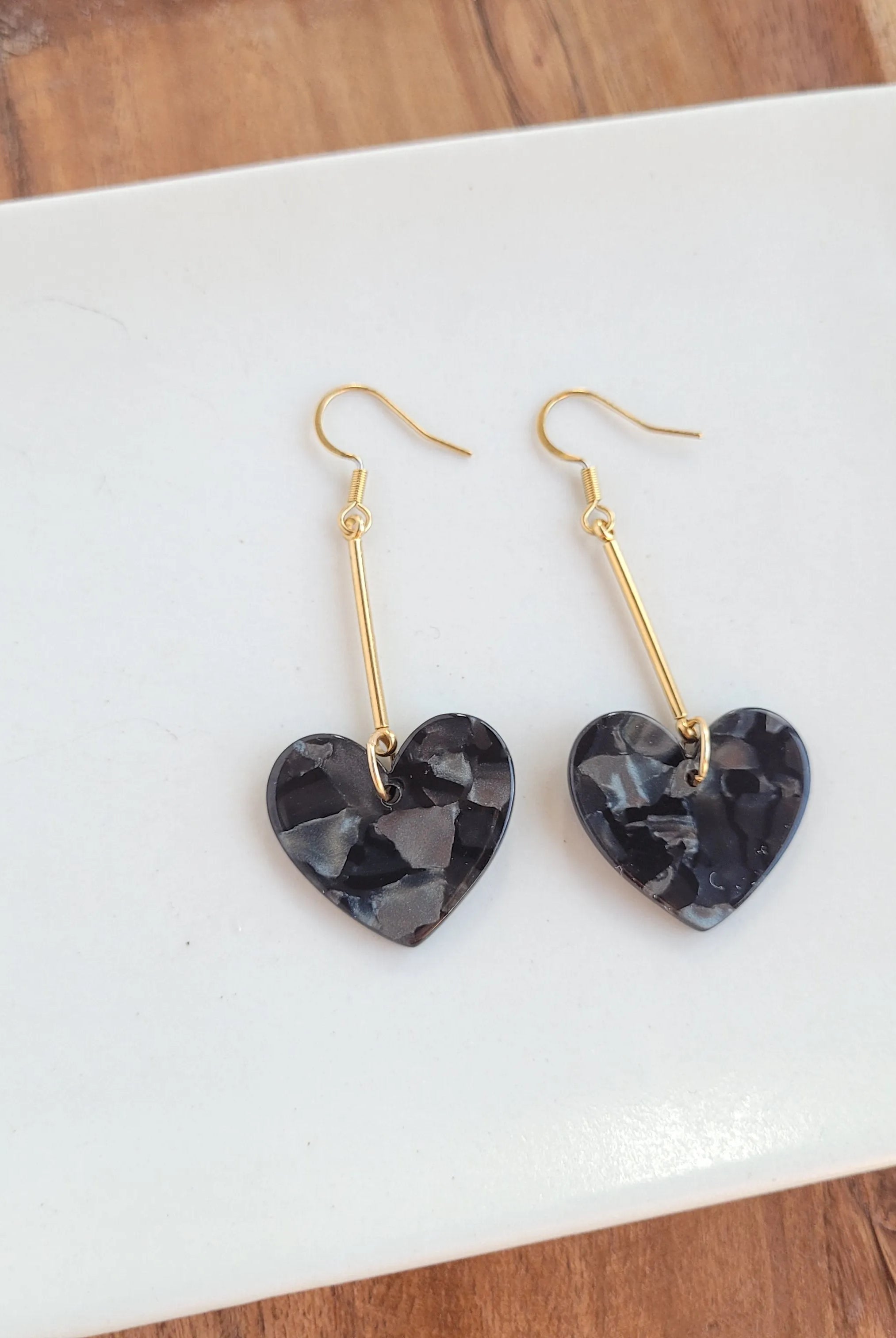 Shop Mina Heart Earrings - Black- at Ruby Joy Boutique, a Women's Clothing Store in Pickerington, Ohio