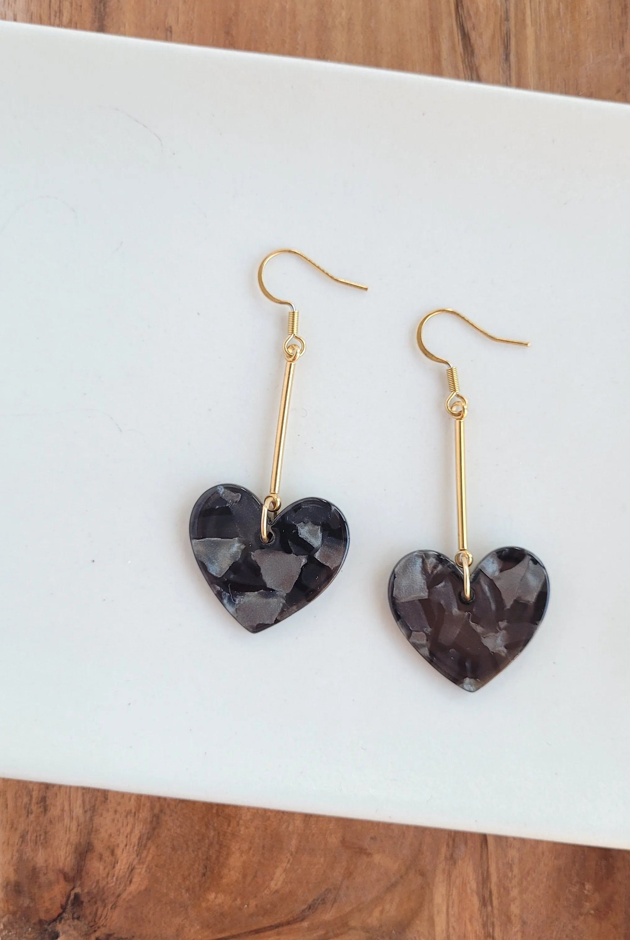 Shop Mina Heart Earrings - Black- at Ruby Joy Boutique, a Women's Clothing Store in Pickerington, Ohio