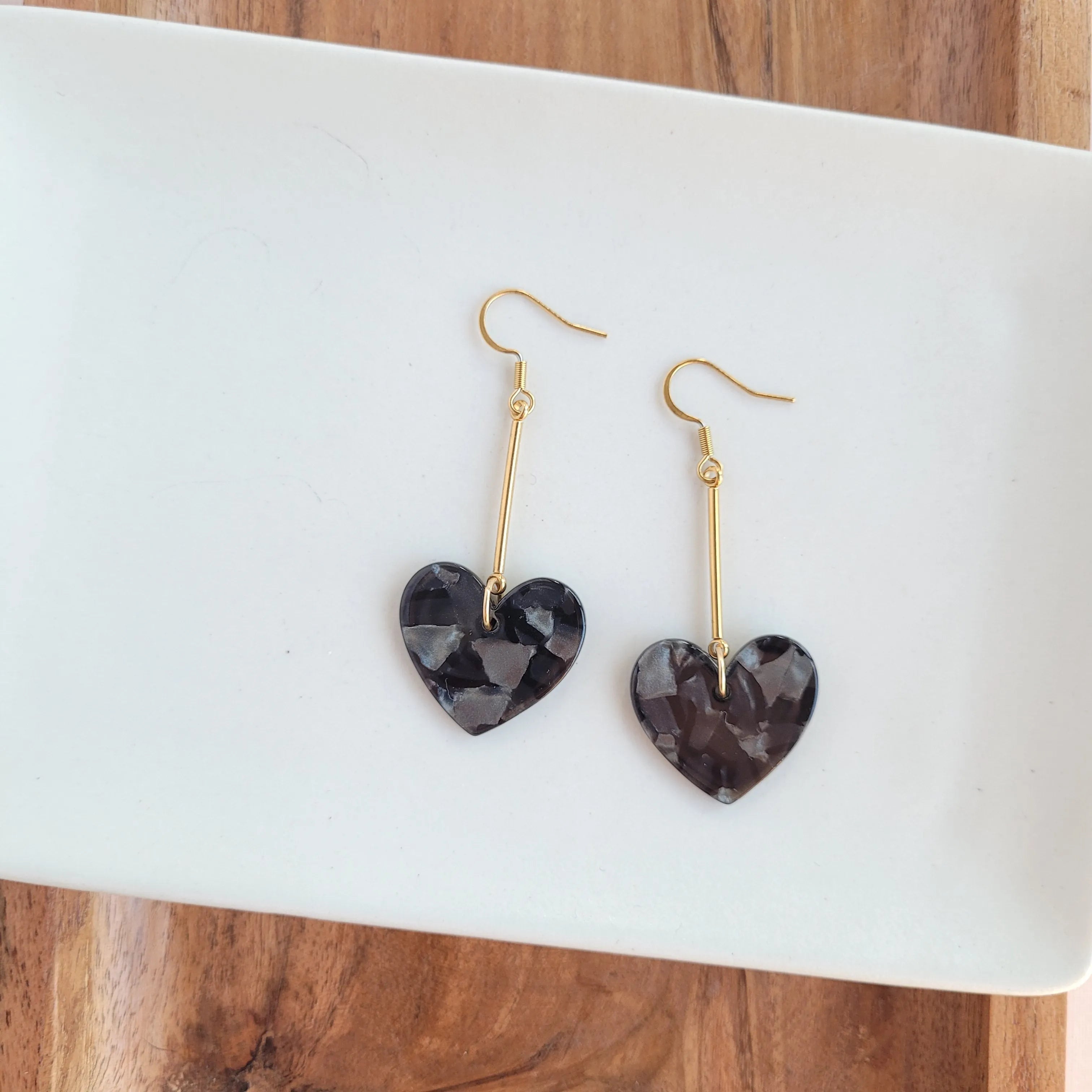 Shop Mina Heart Earrings - Black- at Ruby Joy Boutique, a Women's Clothing Store in Pickerington, Ohio