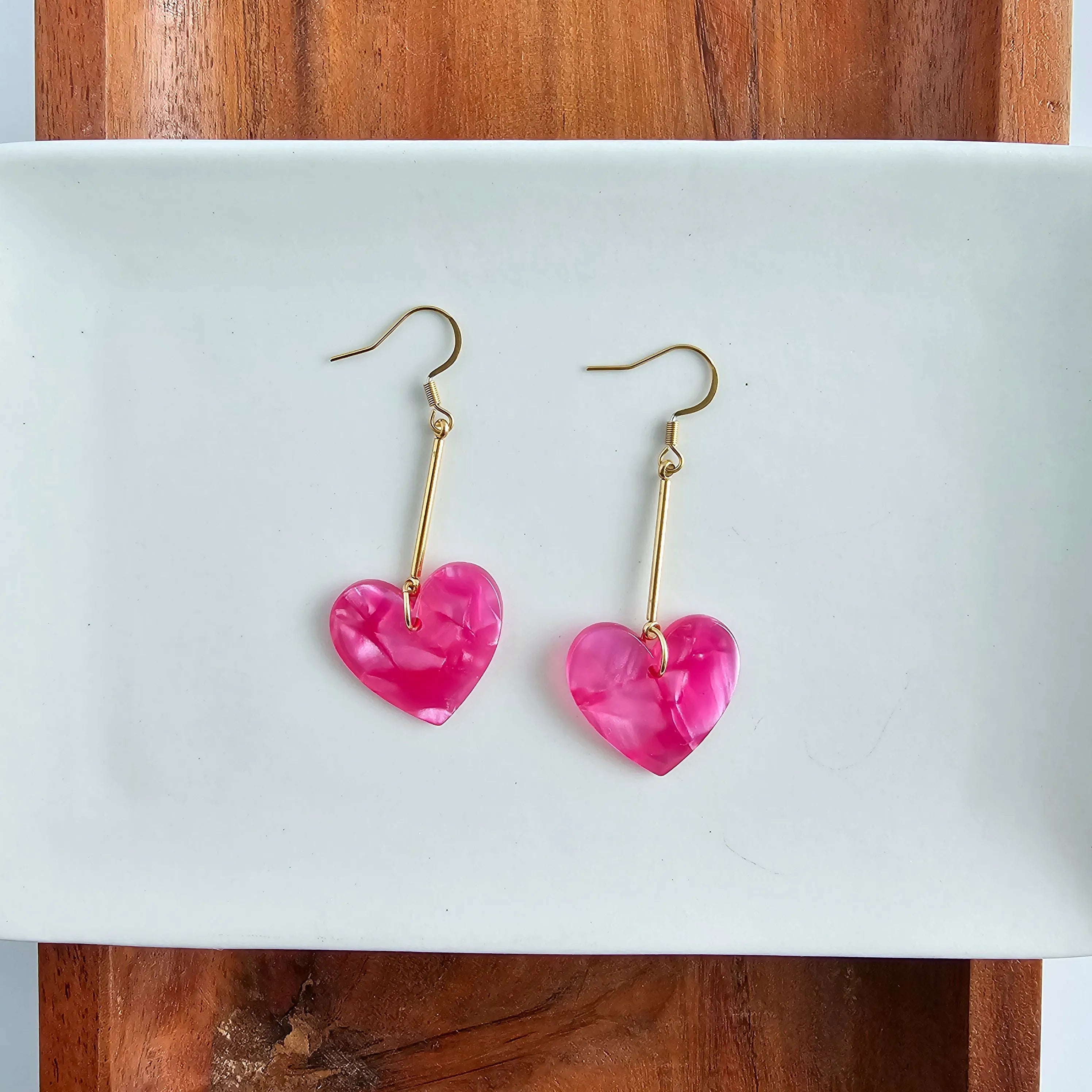 Shop Mina Heart Earrings - Hot Pink- at Ruby Joy Boutique, a Women's Clothing Store in Pickerington, Ohio