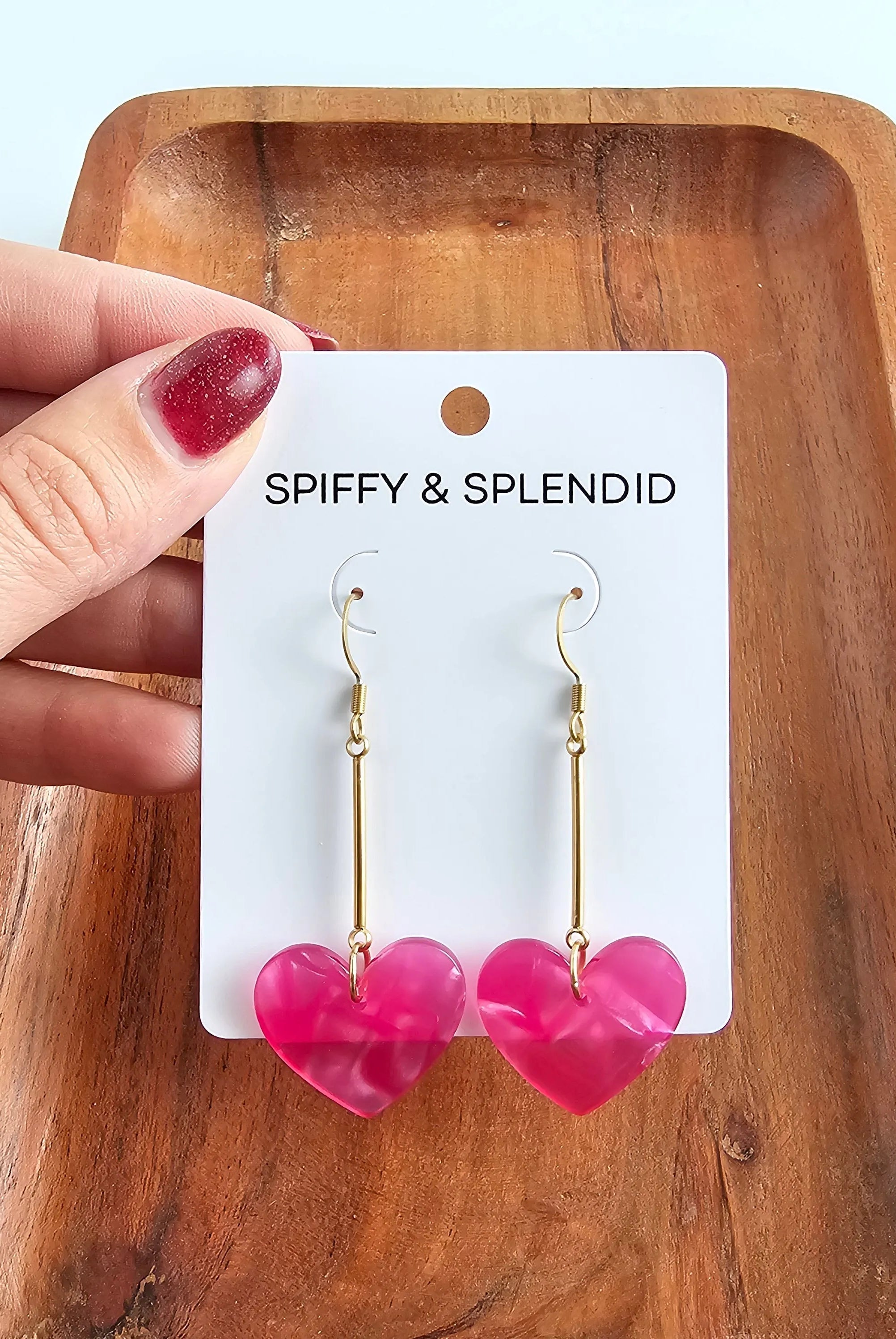 Shop Mina Heart Earrings - Hot Pink- at Ruby Joy Boutique, a Women's Clothing Store in Pickerington, Ohio