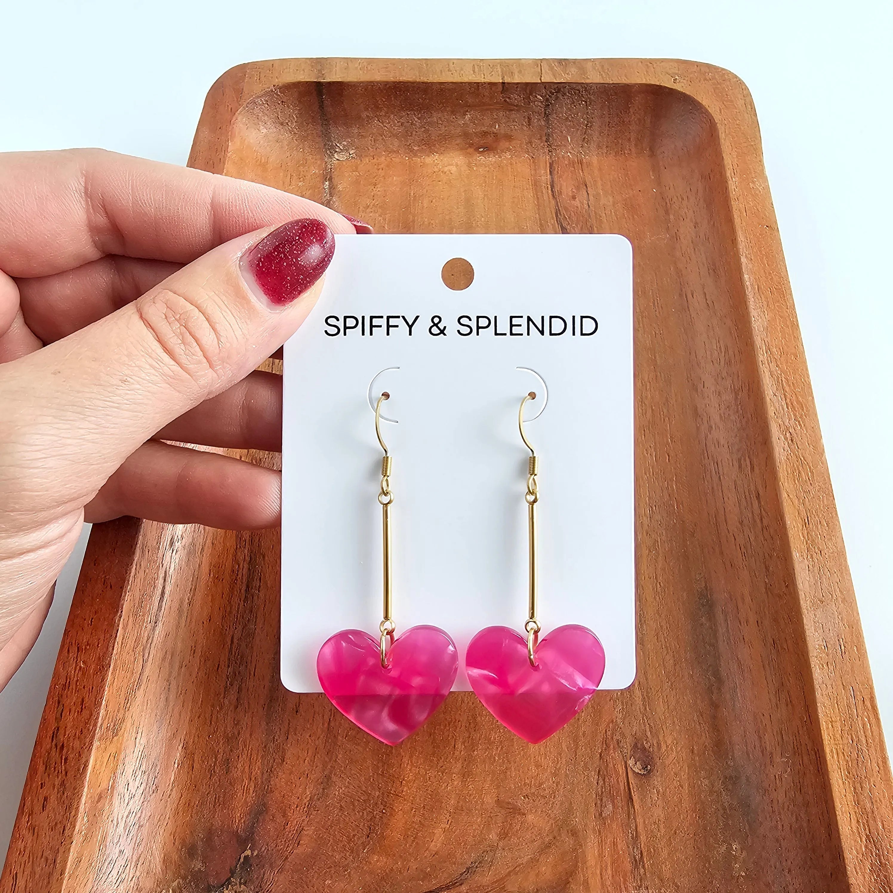 Shop Mina Heart Earrings - Hot Pink- at Ruby Joy Boutique, a Women's Clothing Store in Pickerington, Ohio
