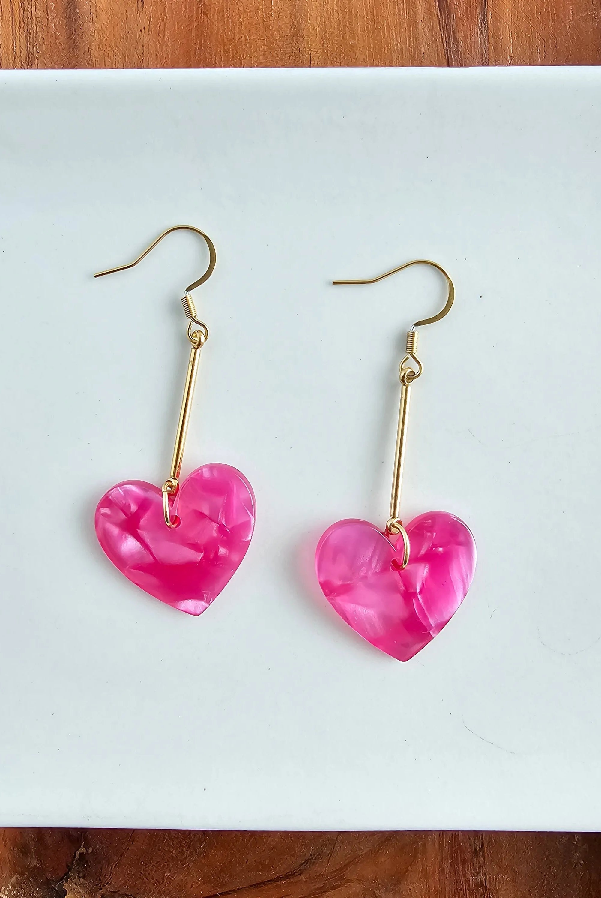 Shop Mina Heart Earrings - Hot Pink- at Ruby Joy Boutique, a Women's Clothing Store in Pickerington, Ohio