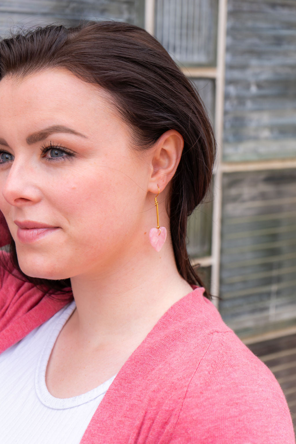 Shop Mina Heart Earrings - Pink- at Ruby Joy Boutique, a Women's Clothing Store in Pickerington, Ohio