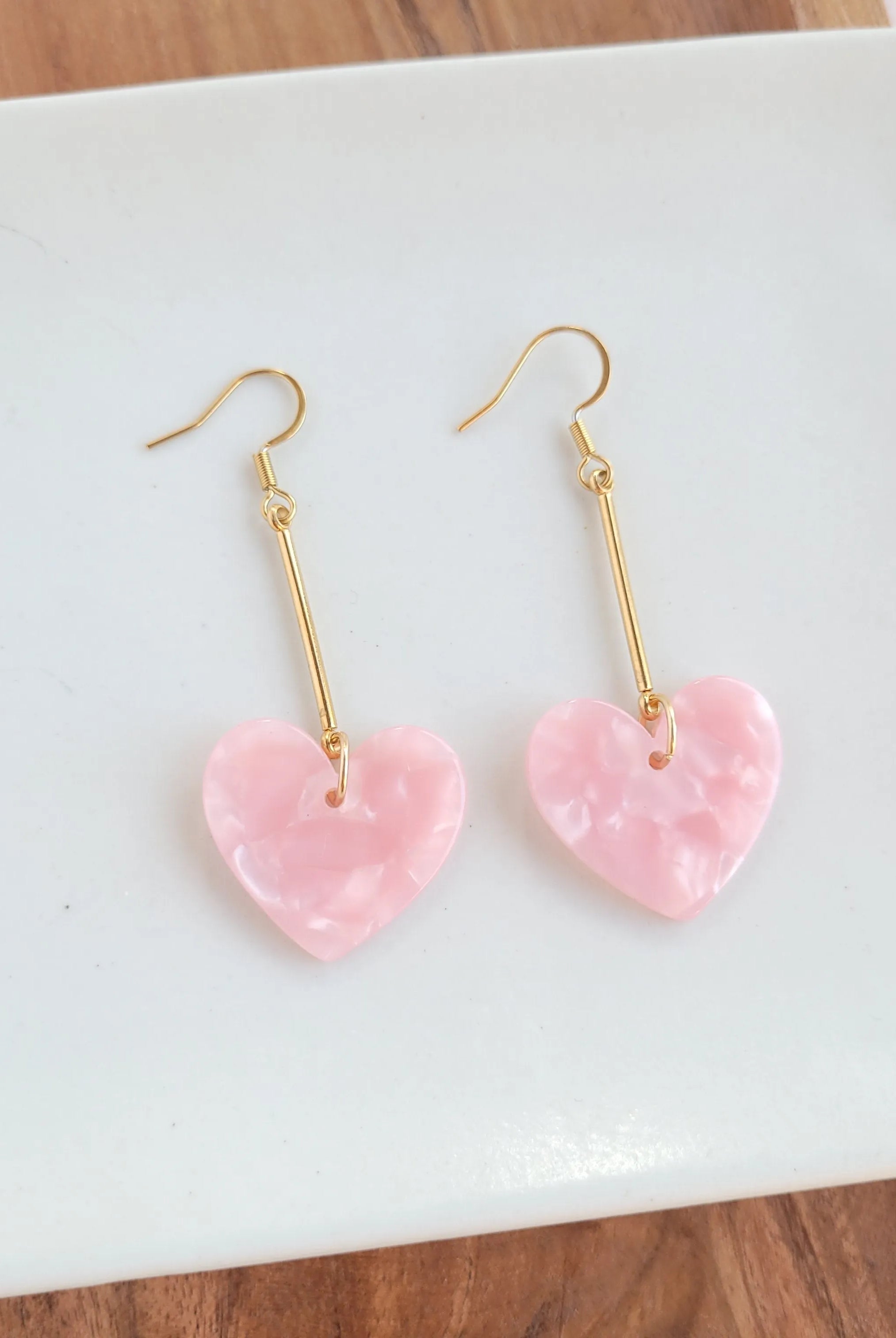 Shop Mina Heart Earrings - Pink- at Ruby Joy Boutique, a Women's Clothing Store in Pickerington, Ohio
