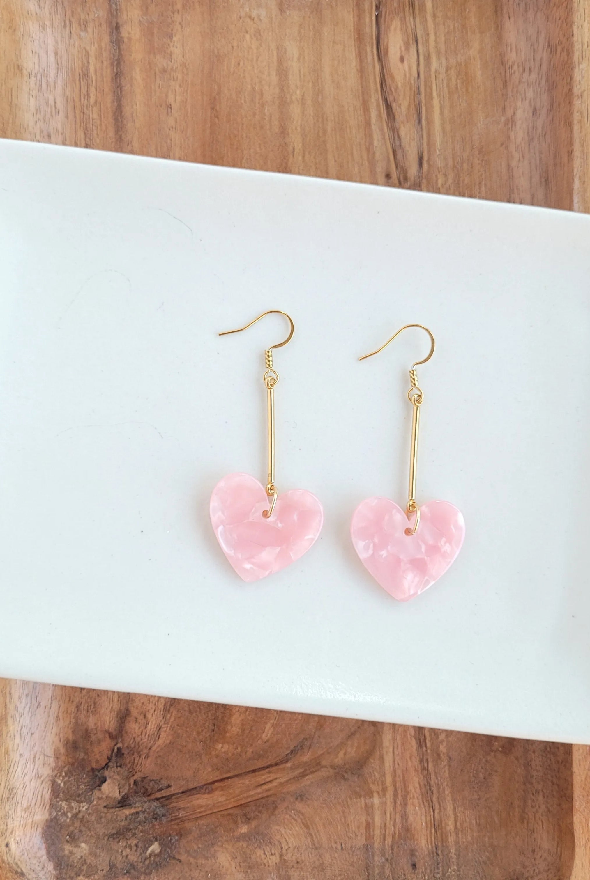 Shop Mina Heart Earrings - Pink- at Ruby Joy Boutique, a Women's Clothing Store in Pickerington, Ohio