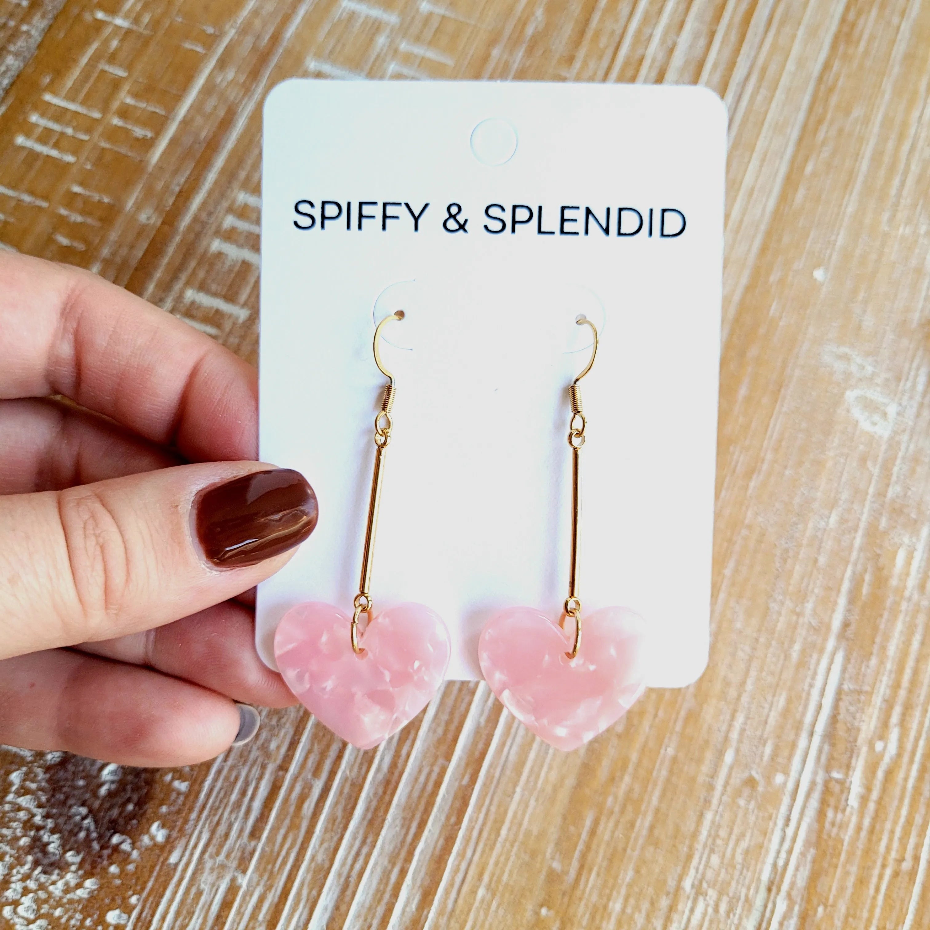 Shop Mina Heart Earrings - Pink- at Ruby Joy Boutique, a Women's Clothing Store in Pickerington, Ohio