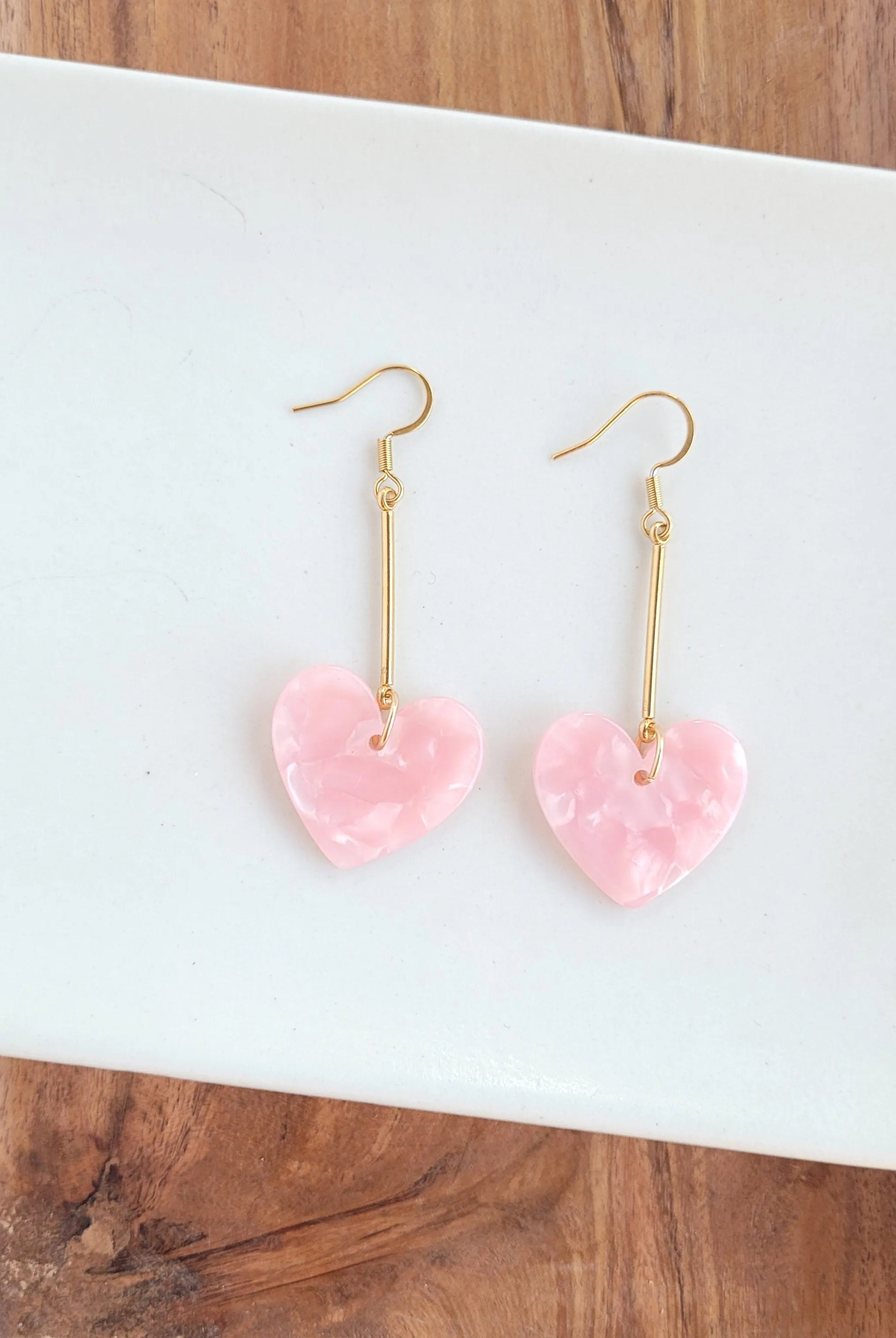 Shop Mina Heart Earrings - Pink- at Ruby Joy Boutique, a Women's Clothing Store in Pickerington, Ohio