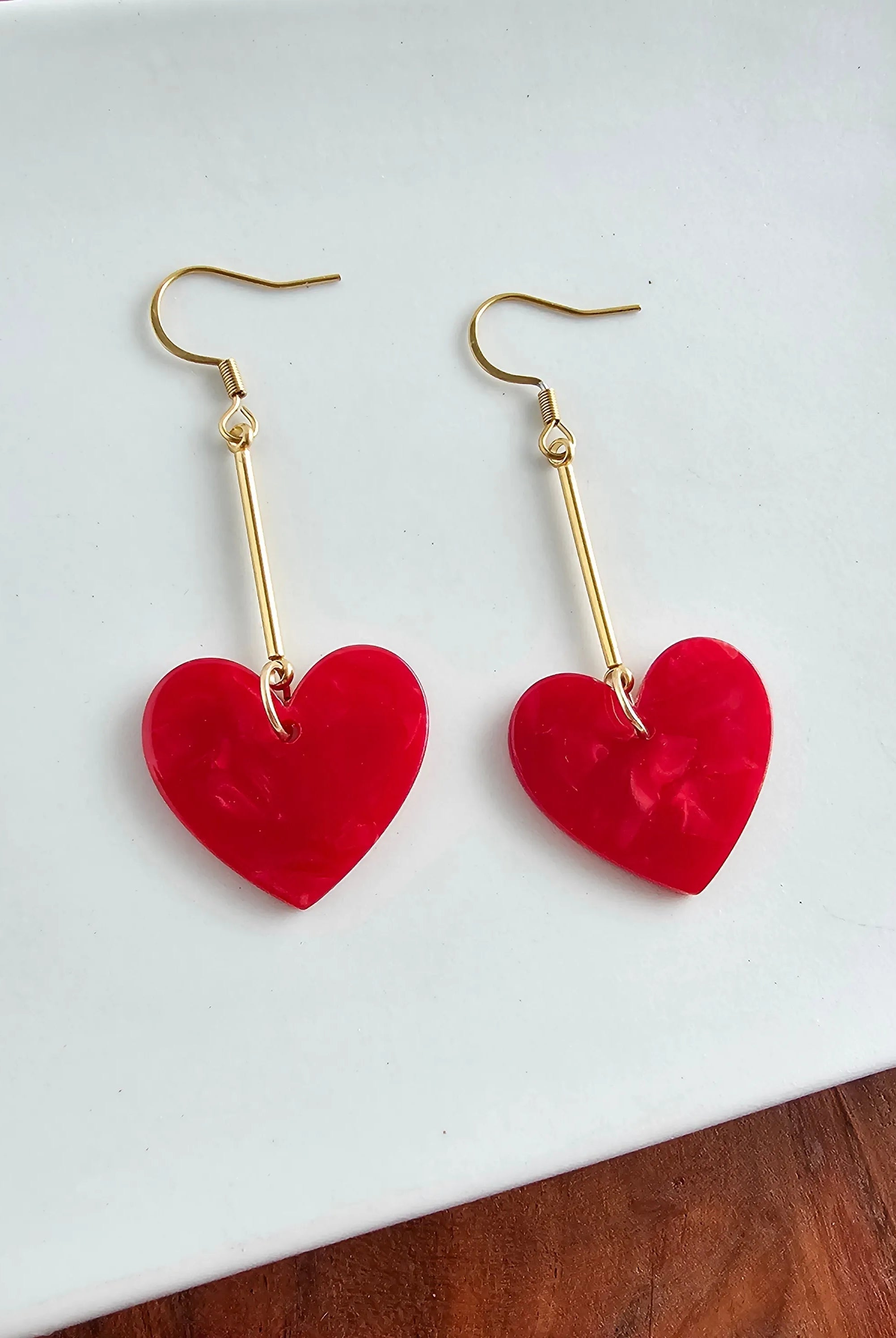 Shop Mina Heart Earrings - Red- at Ruby Joy Boutique, a Women's Clothing Store in Pickerington, Ohio