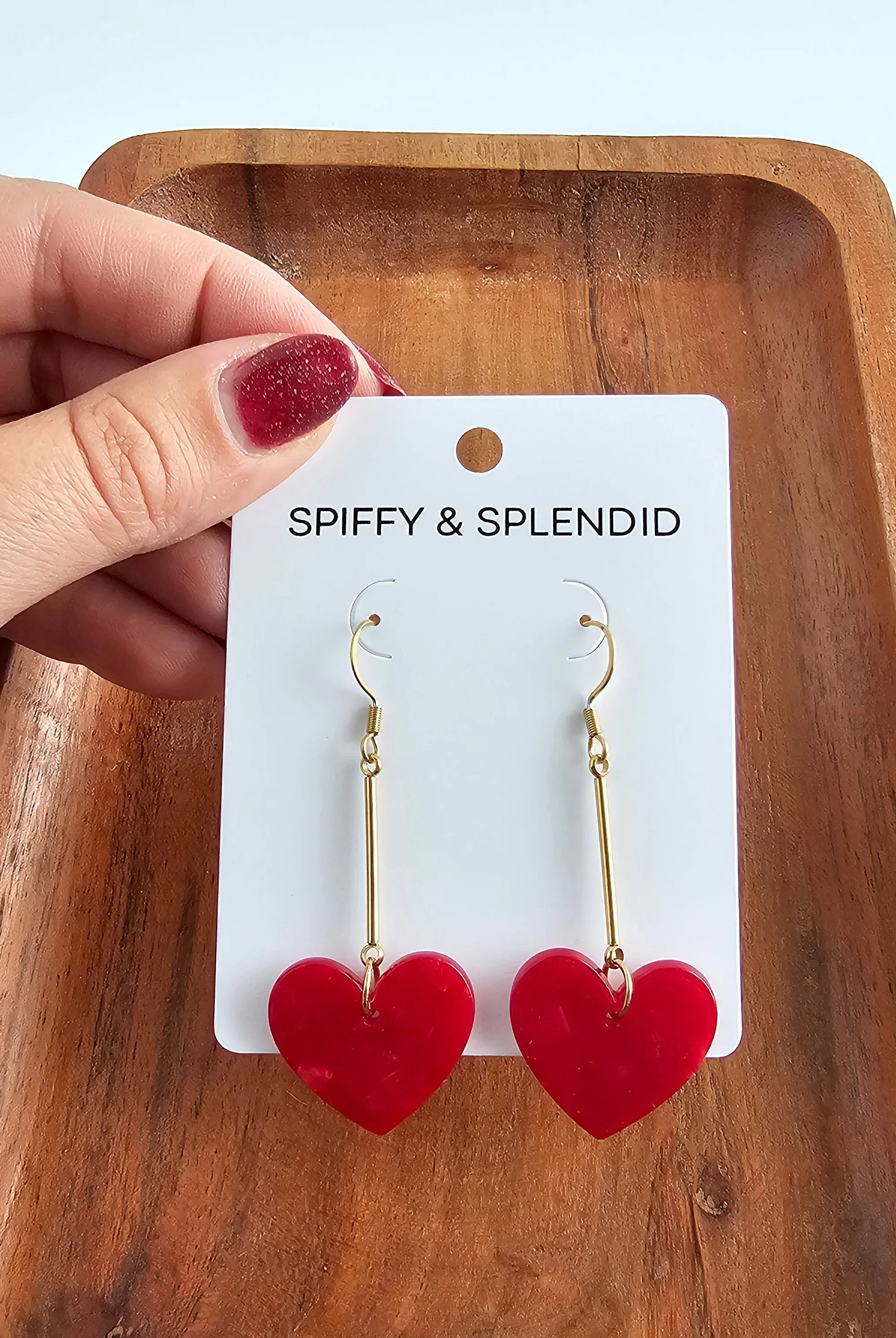 Shop Mina Heart Earrings - Red- at Ruby Joy Boutique, a Women's Clothing Store in Pickerington, Ohio