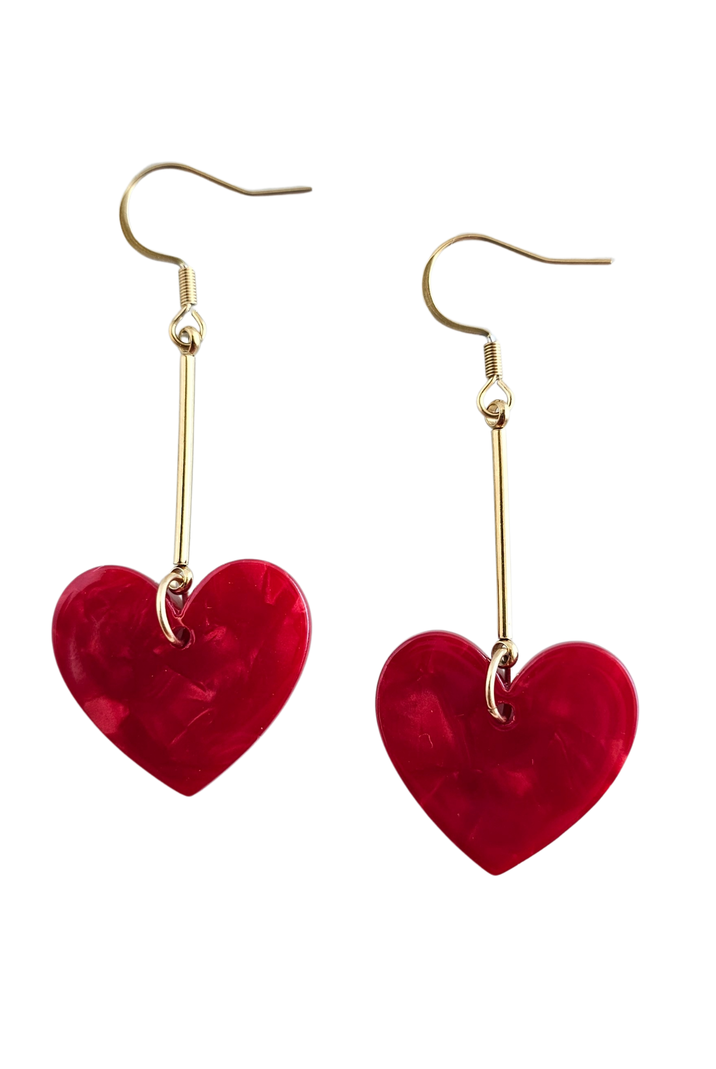 Shop Mina Heart Earrings - Red- at Ruby Joy Boutique, a Women's Clothing Store in Pickerington, Ohio