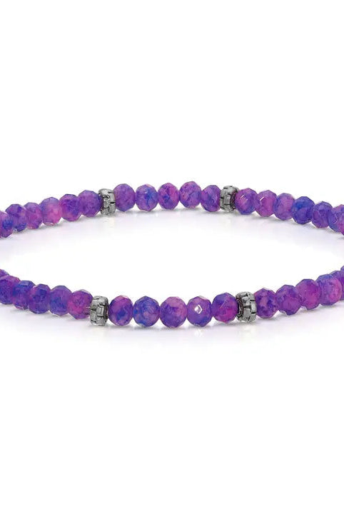 Shop Mini Crystal Bracelets | Silver and Gold Mix-Pink Purple Tie Dye Silver at Ruby Joy Boutique, a Women's Clothing Store in Pickerington, Ohio