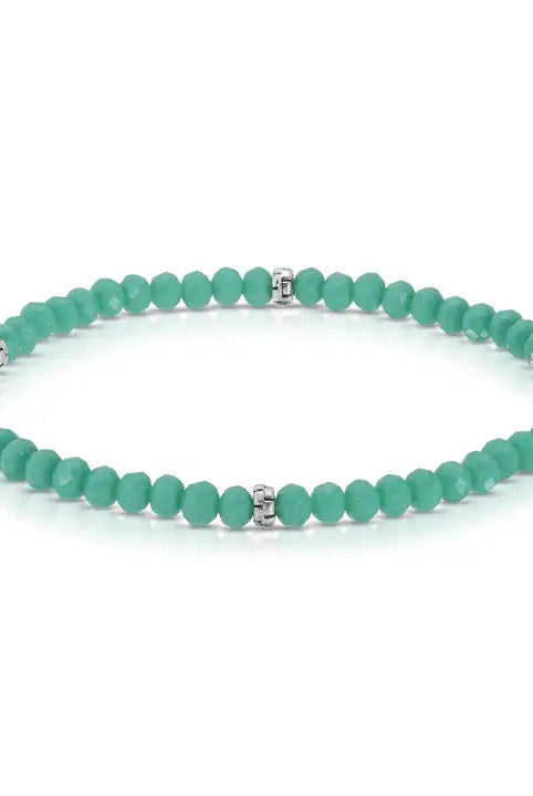 Shop Mini Crystal Bracelets | Silver and Gold Mix-Turquoise Silver at Ruby Joy Boutique, a Women's Clothing Store in Pickerington, Ohio