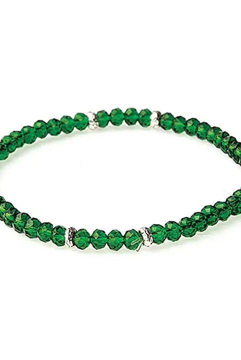 Shop Mini Crystal Bracelets | Silver and Gold Mix-Emerald Green Silver at Ruby Joy Boutique, a Women's Clothing Store in Pickerington, Ohio