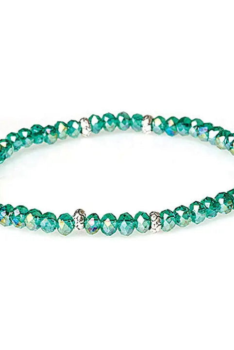 Shop Mini Crystal Bracelets | Silver and Gold Mix-Teal Silver at Ruby Joy Boutique, a Women's Clothing Store in Pickerington, Ohio