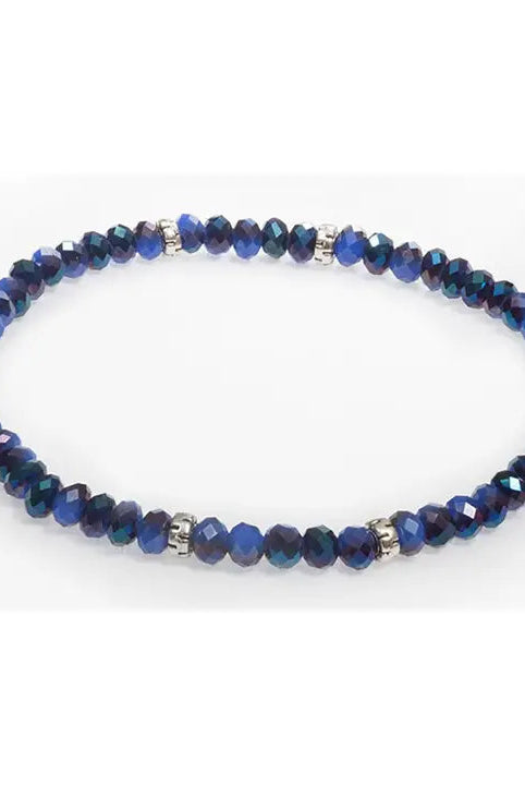 Shop Mini Crystal Bracelets | Silver and Gold Mix-Midnight Blue Silver at Ruby Joy Boutique, a Women's Clothing Store in Pickerington, Ohio