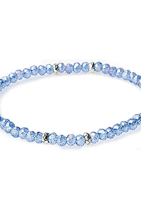 Shop Mini Crystal Bracelets | Silver and Gold Mix-Light Blue Silver at Ruby Joy Boutique, a Women's Clothing Store in Pickerington, Ohio