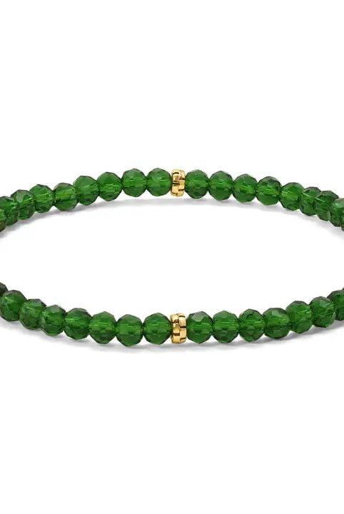 Shop Mini Crystal Bracelets | Silver and Gold Mix-Forest Green Gold at Ruby Joy Boutique, a Women's Clothing Store in Pickerington, Ohio