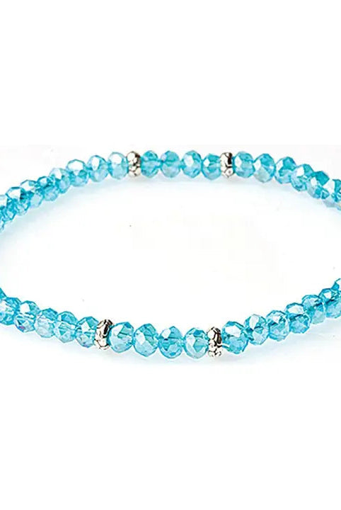 Shop Mini Crystal Bracelets | Silver and Gold Mix-Aqua Silver at Ruby Joy Boutique, a Women's Clothing Store in Pickerington, Ohio