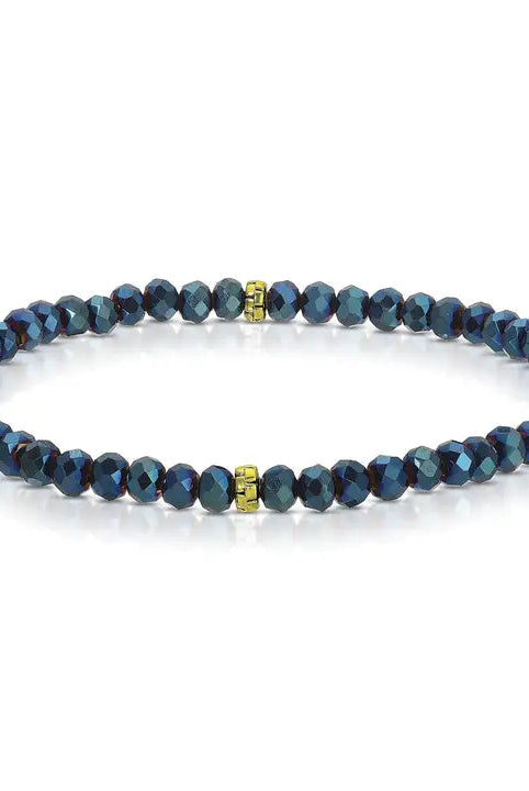 Shop Mini Crystal Bracelets | Silver and Gold Mix-Electric Navy Gold at Ruby Joy Boutique, a Women's Clothing Store in Pickerington, Ohio