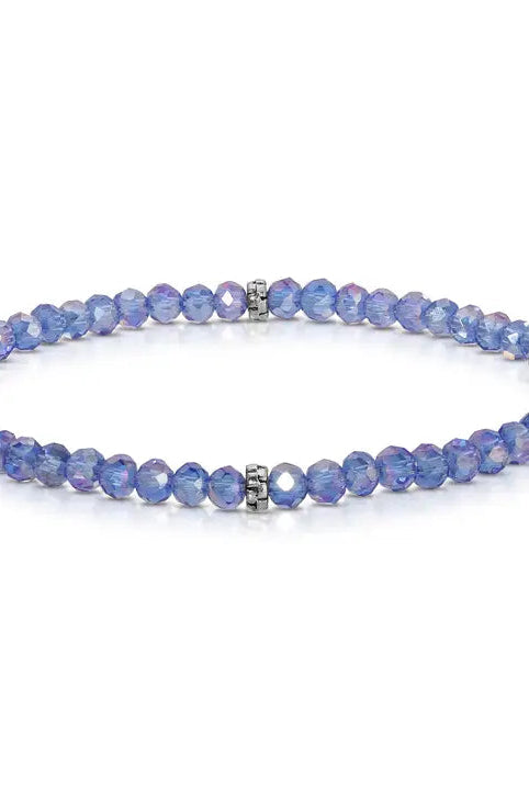 Shop Mini Crystal Bracelets | Silver and Gold Mix-Medium Blue Silver at Ruby Joy Boutique, a Women's Clothing Store in Pickerington, Ohio
