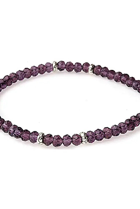 Shop Mini Crystal Bracelets | Silver and Gold Mix-Amethyst Silver at Ruby Joy Boutique, a Women's Clothing Store in Pickerington, Ohio