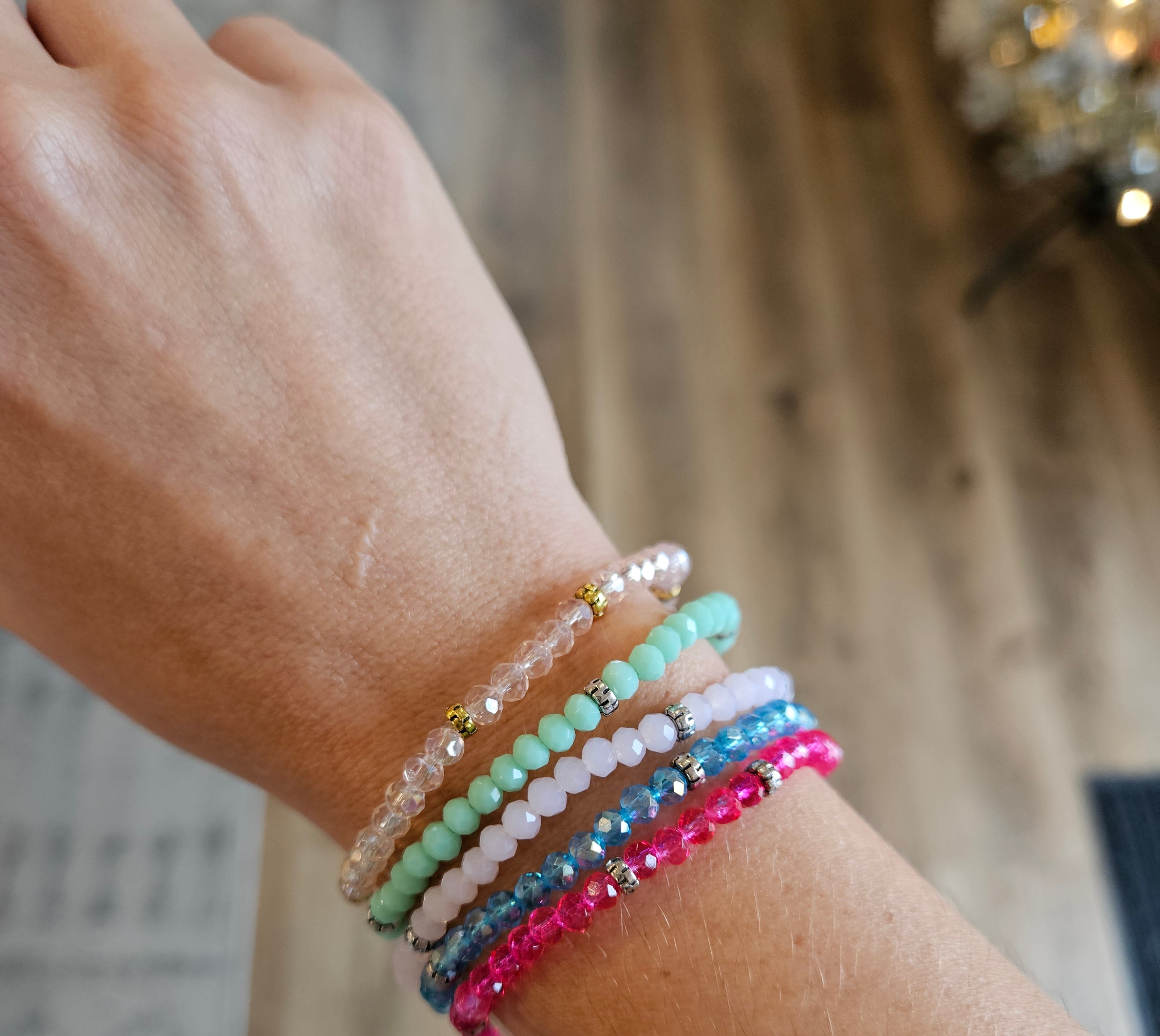 Shop Mini Crystal Stretch Bracelets | Assorted Colors- at Ruby Joy Boutique, a Women's Clothing Store in Pickerington, Ohio