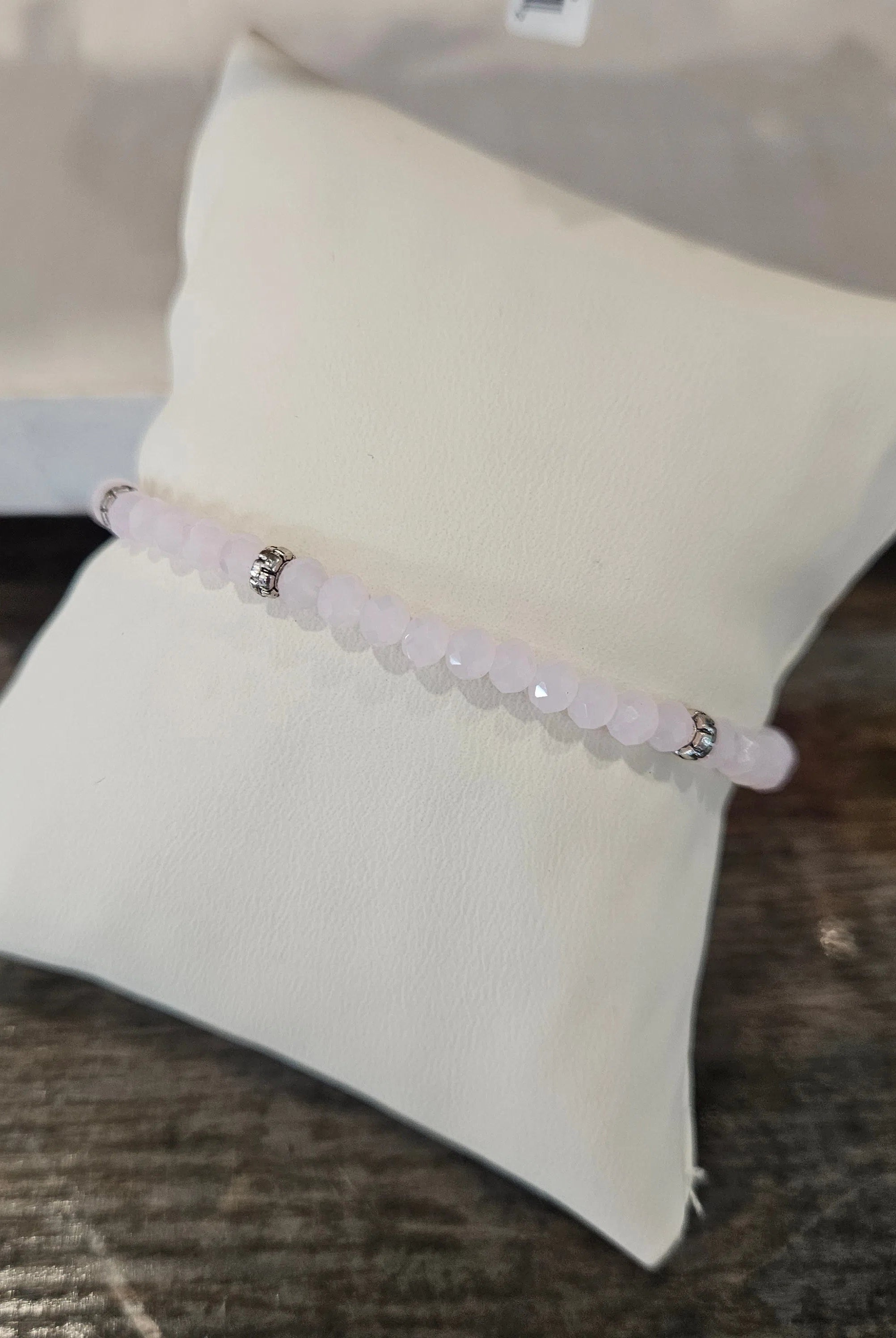 Shop Mini Crystal Bracelets | Silver and Gold Mix-Shell Pink Silver at Ruby Joy Boutique, a Women's Clothing Store in Pickerington, Ohio