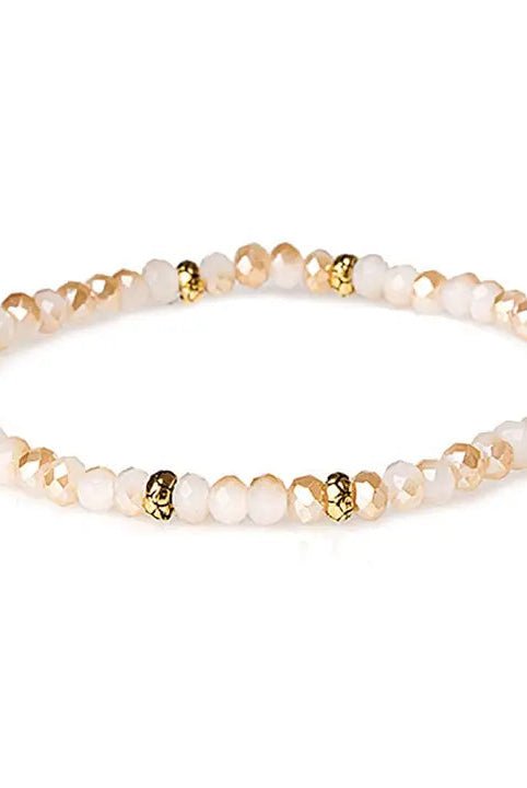 Shop Mini Crystal Bracelets | Silver and Gold Mix-Caramel Cream Gold at Ruby Joy Boutique, a Women's Clothing Store in Pickerington, Ohio