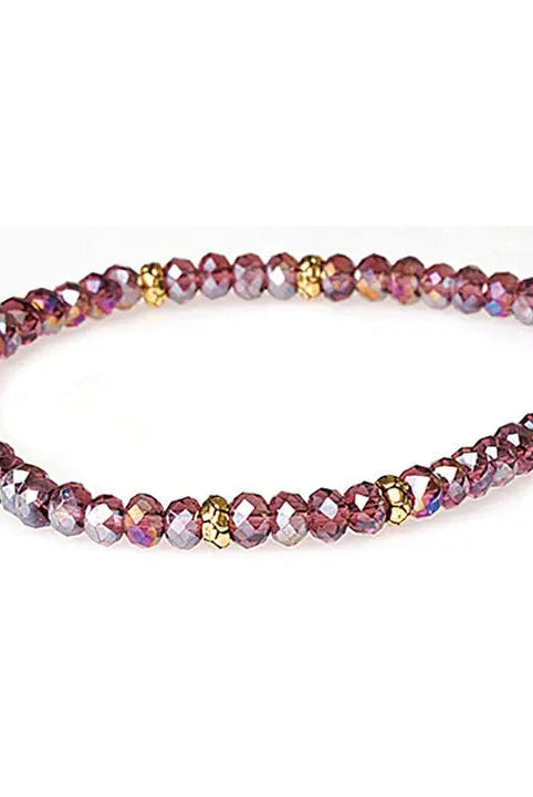 Shop Mini Crystal Bracelets | Silver and Gold Mix-Plum Gold at Ruby Joy Boutique, a Women's Clothing Store in Pickerington, Ohio