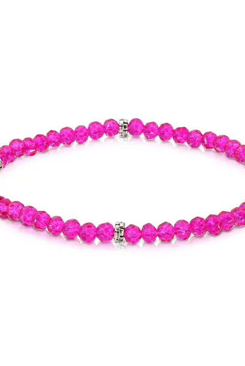 Shop Mini Crystal Bracelets | Silver and Gold Mix-Hot Pink Silver at Ruby Joy Boutique, a Women's Clothing Store in Pickerington, Ohio