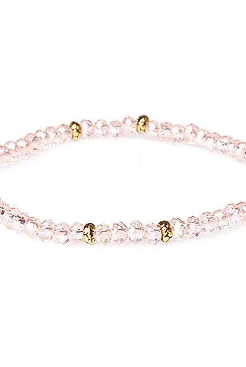 Shop Mini Crystal Bracelets | Silver and Gold Mix-Light Pink Silver at Ruby Joy Boutique, a Women's Clothing Store in Pickerington, Ohio