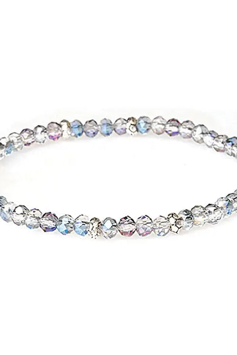 Shop Mini Crystal Bracelets | Silver and Gold Mix-Ice Blue Silver at Ruby Joy Boutique, a Women's Clothing Store in Pickerington, Ohio