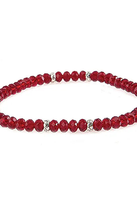 Shop Mini Crystal Bracelets | Silver and Gold Mix-Garnet Silver at Ruby Joy Boutique, a Women's Clothing Store in Pickerington, Ohio