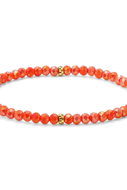 Shop Mini Crystal Bracelets | Silver and Gold Mix-Coral Gold at Ruby Joy Boutique, a Women's Clothing Store in Pickerington, Ohio