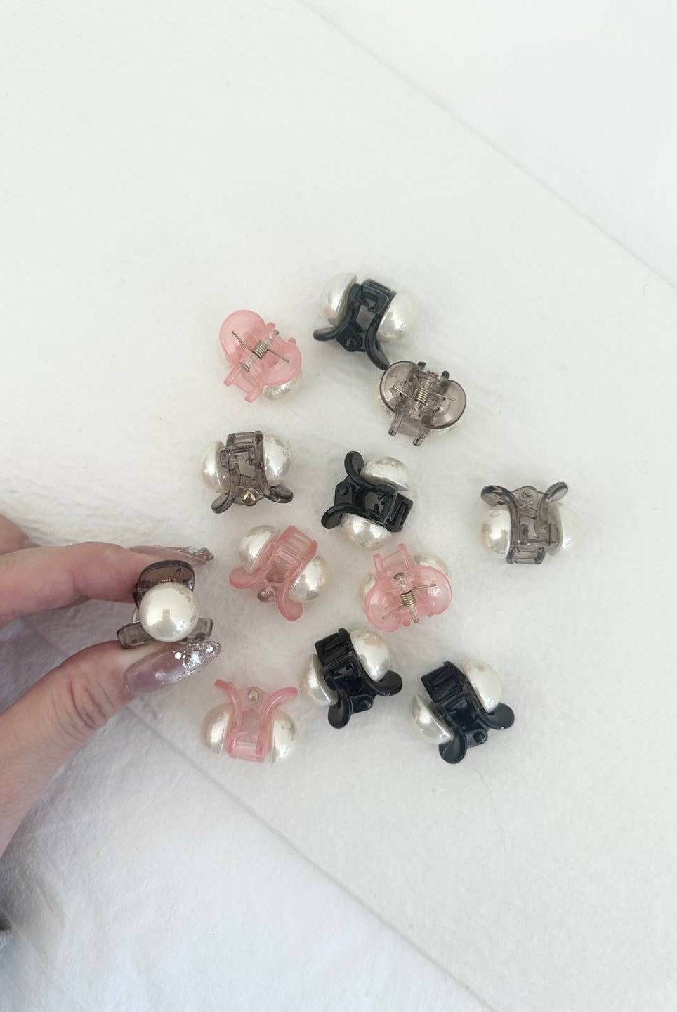 Shop Mini Pearl Accent Claw Clip- at Ruby Joy Boutique, a Women's Clothing Store in Pickerington, Ohio