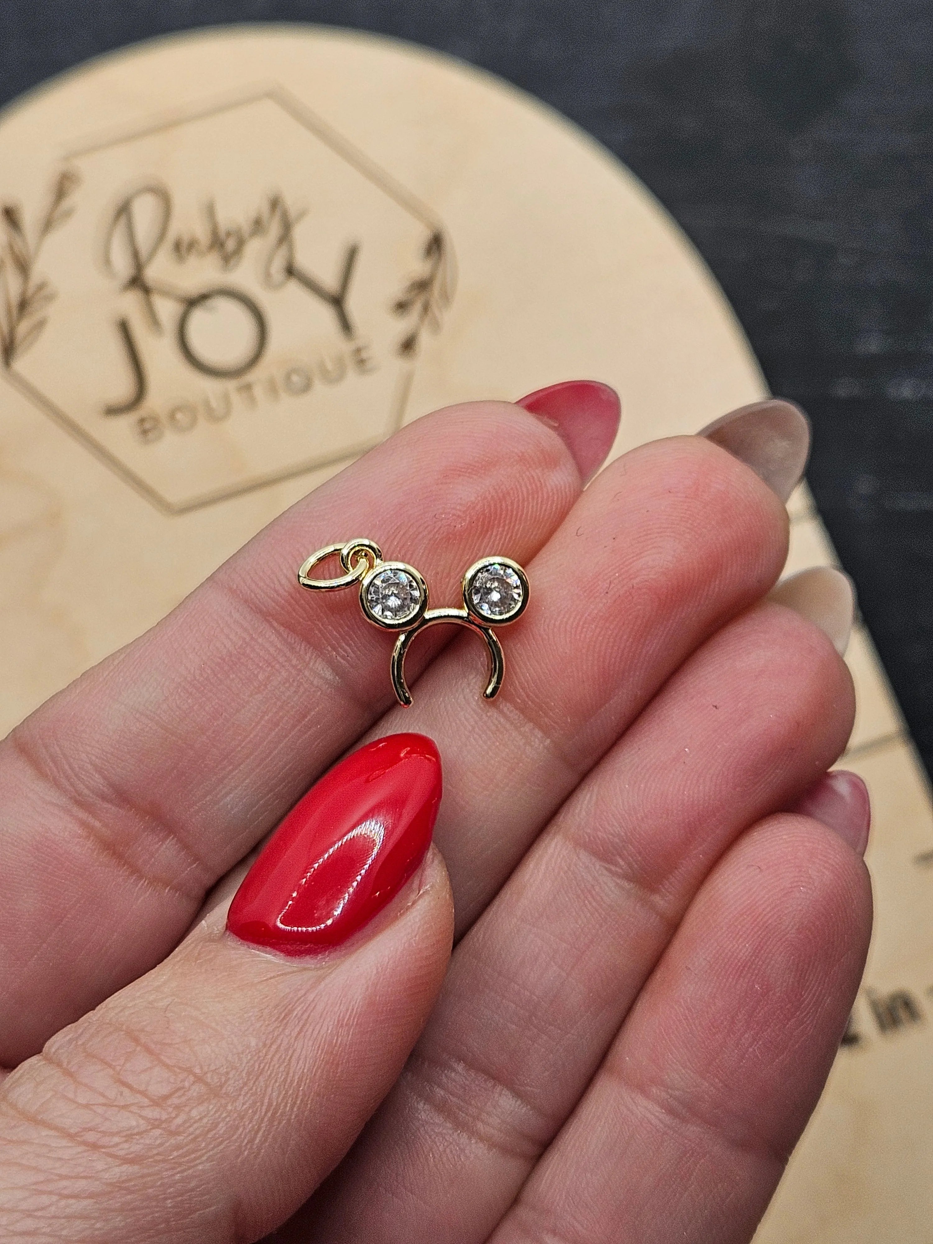 Shop Mouse Ears Charm | Gold-Filled- at Ruby Joy Boutique, a Women's Clothing Store in Pickerington, Ohio